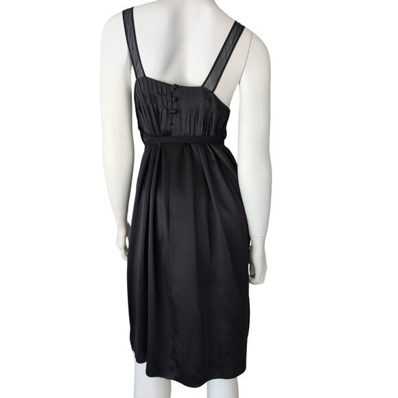 Vince Silk Slip Dress XS Sheer Mesh Satin XS Evening Minimalist Party Cocktail - Picture 2 of 6